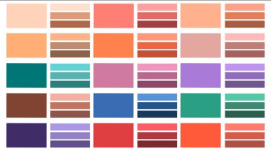 2020 'de bir dizi renk ve tonlar.