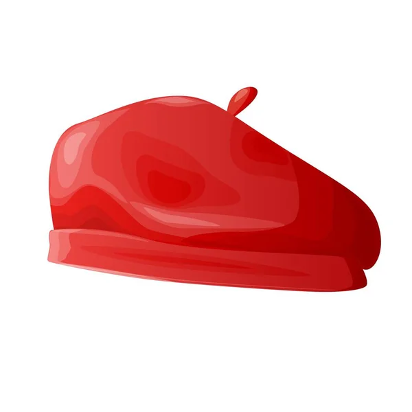 French red beret on a white background. — 스톡 벡터