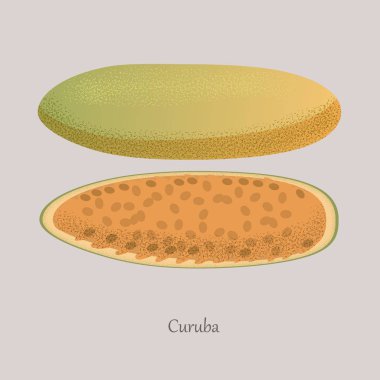 Kuruba tatlı tropikal meyveyi tamamla ve kes.