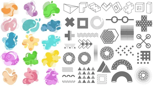 Conjunto de elementos geométricos modernos abstratos e formas de cores . — Vetor de Stock