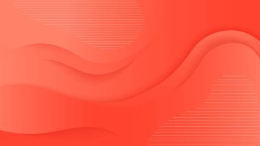 3d turuncu vektör soyut arkaplan eğrisi dalgaları düz çizgi ile