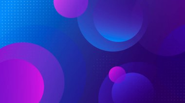 Mavi ve pembe daire şekilli fütürist parlak rengarenk arkaplan