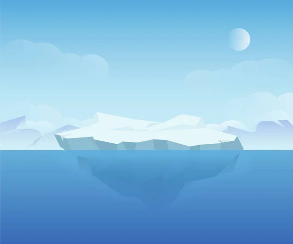 Piękny naturalny lód krajobraz polarny północ natura krajobrazy wektor grafika ilustracja — Wektor stockowy