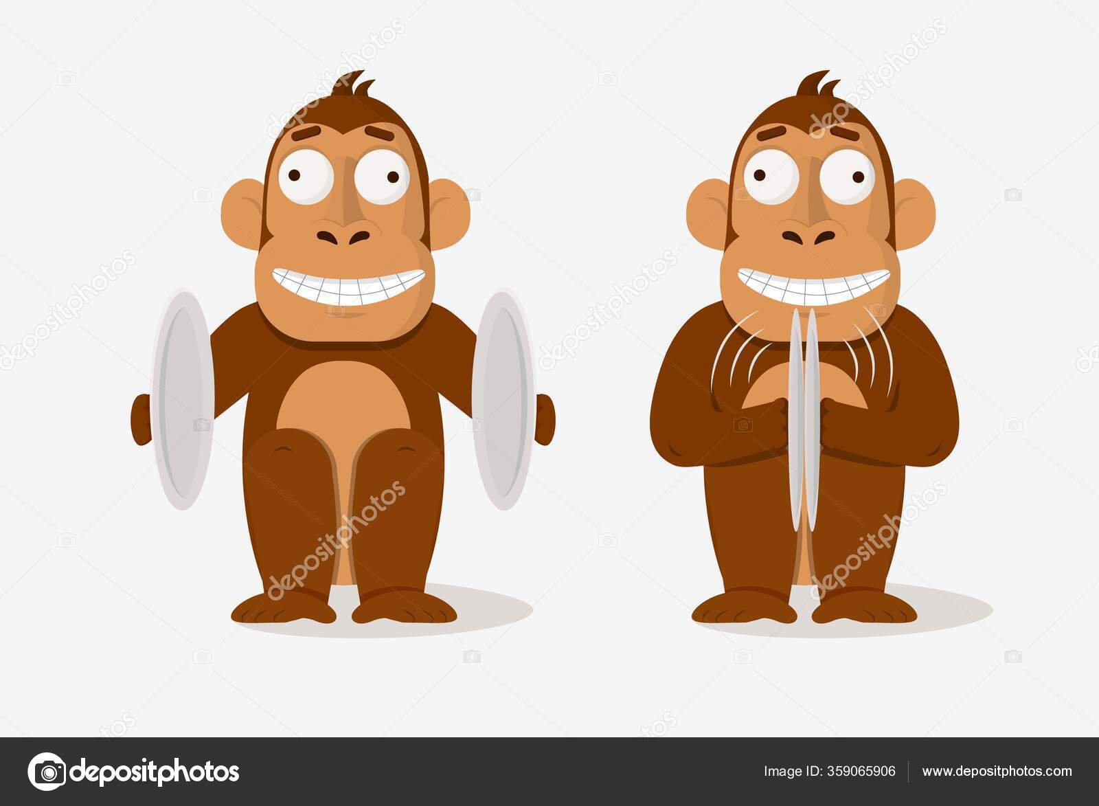 macaco engraçado dos desenhos animados sentado com sorriso