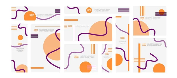 Coleção de diferentes modelos de banner web colorido com forma geométrica abstrata —  Vetores de Stock