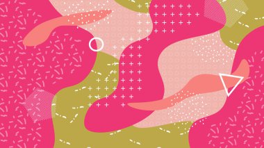 Farklı renklerde parlak memphis arkaplanı.