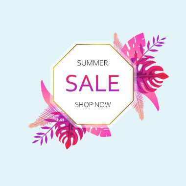 Altıgen çerçeve fildişi yapraklı, palmiye ağacı yapraklı.