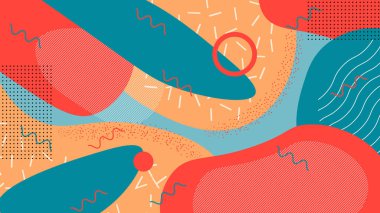 Soyut parlak renkli Memphis sanat geçmişi.