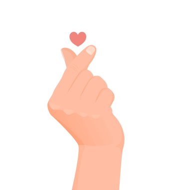 Koreli kalp şekli, kalp hareketi. Romantik ve modaya uygun