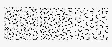 Noktalardan oluşan soyut geometrik, tek renkli desen, yarı daire