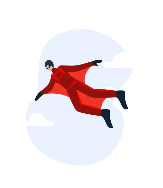 Wingsuit man. Le concept d'un costume spécial aile — Image vectorielle