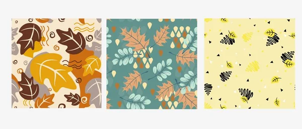 Patrones caducifolios abstractos realizados en estilo caricaturesco. Rolling ornamento de color — Archivo Imágenes Vectoriales
