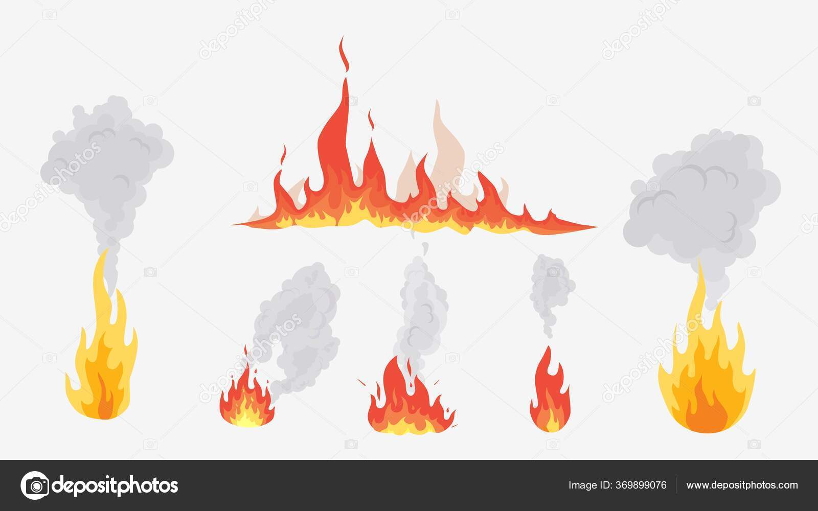 Fogo chama ardente chamas de formas diferentes vetor grátis