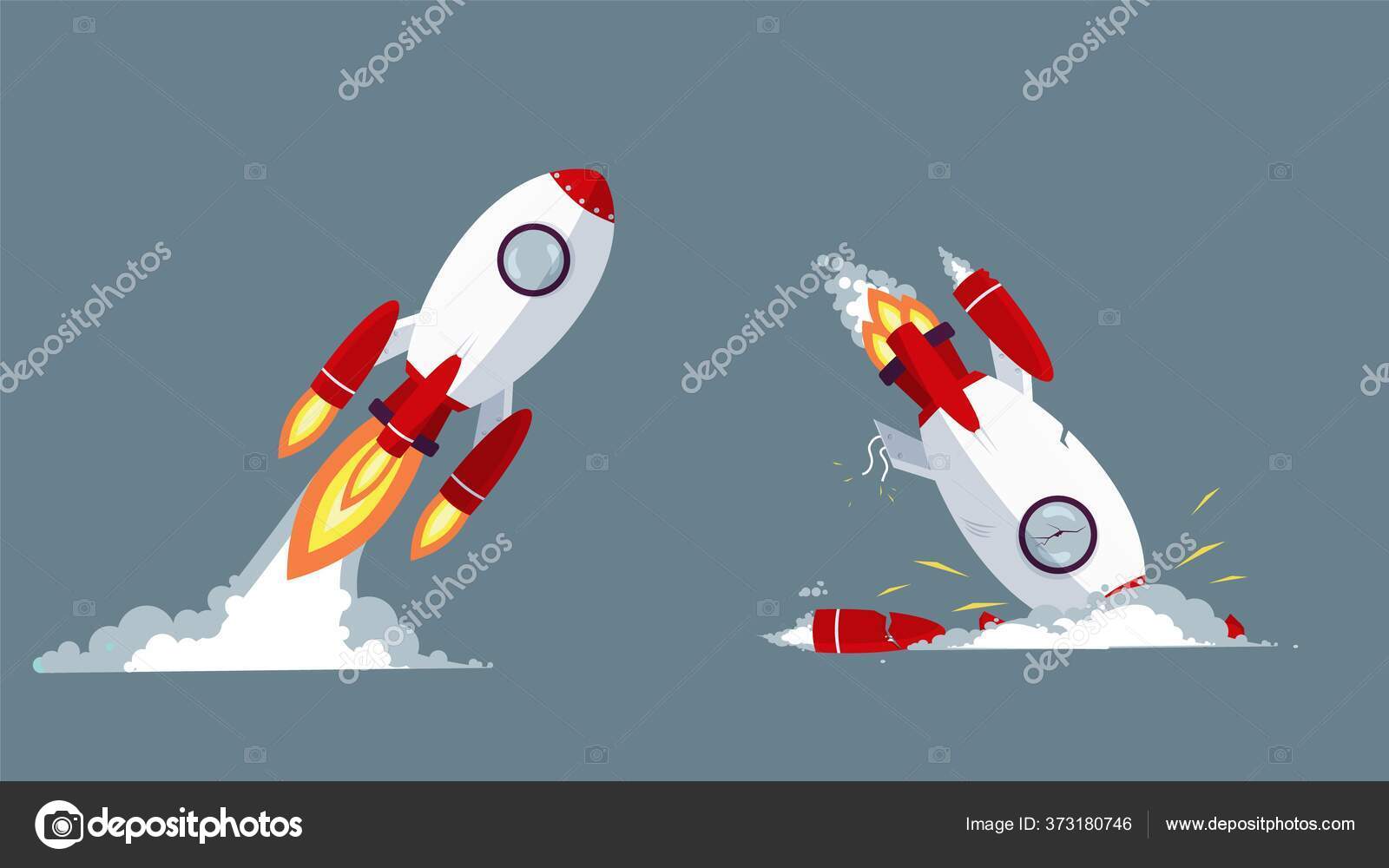 rocket ship taking off cartoon