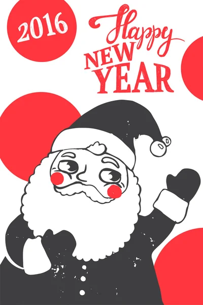 Jul illustration med roliga Santa. — Stock vektor