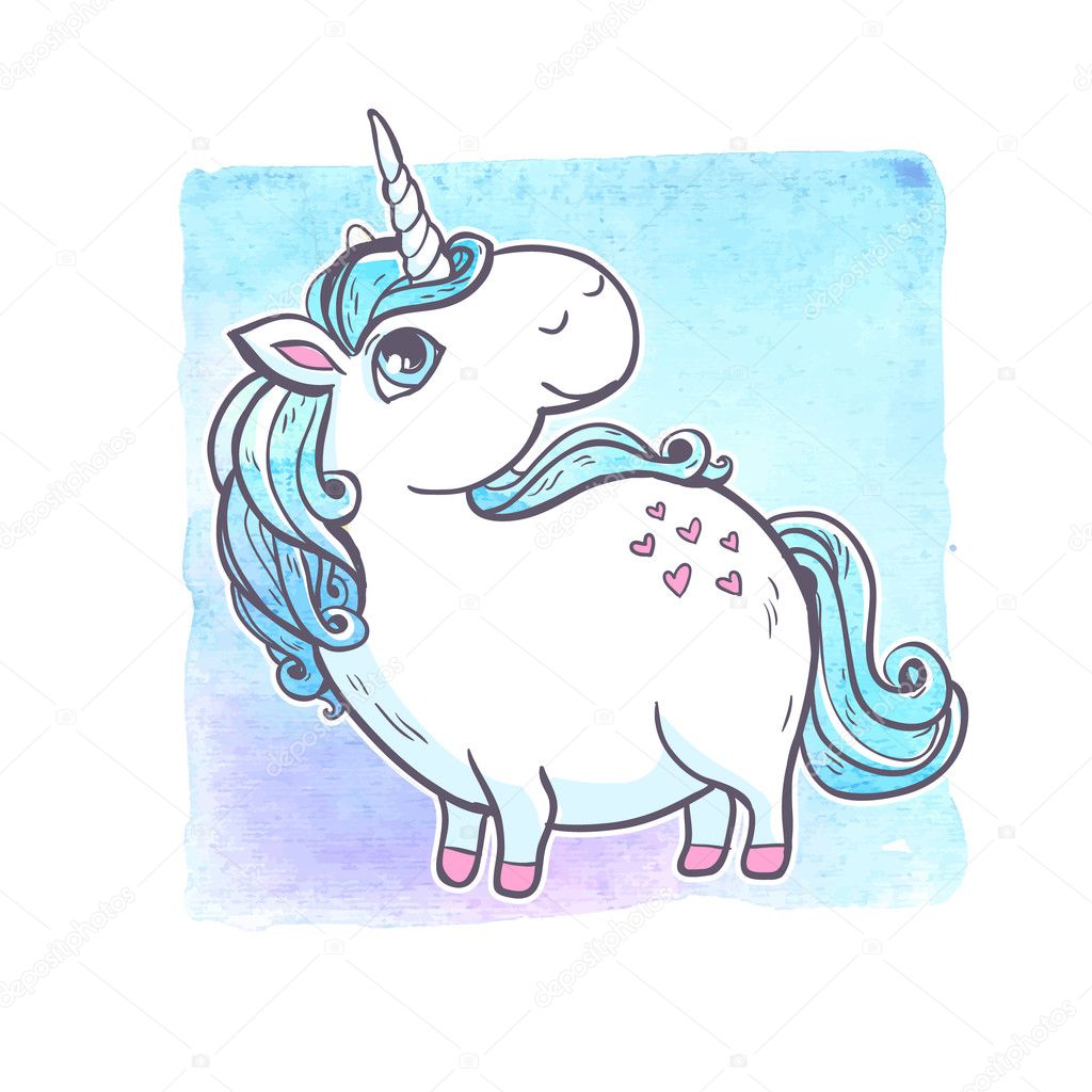 Cartoon magic unicorn.