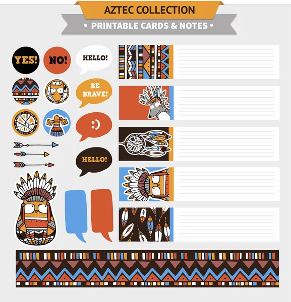 Aztec printable set — Stock Vector