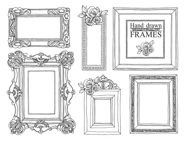 Set vintage frames. — Stockvector