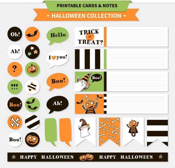 Halloween vector imprimible conjunto . — Archivo Imágenes Vectoriales