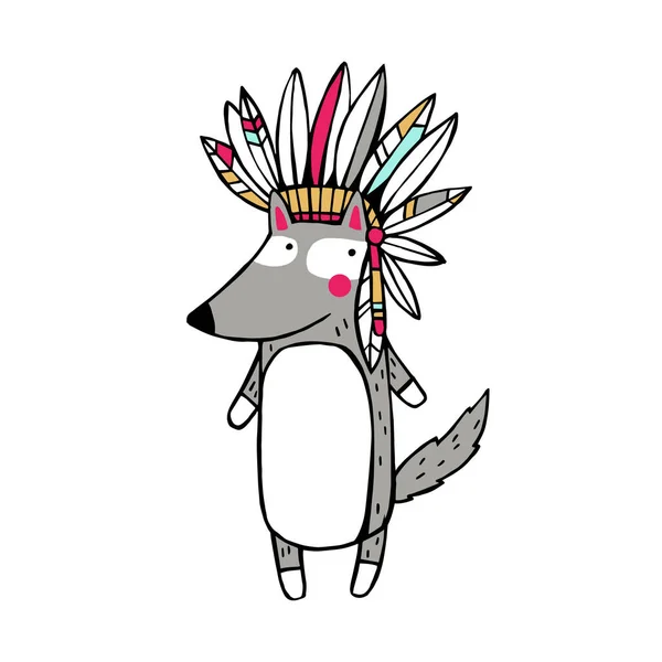 Loup indien américain . — Image vectorielle