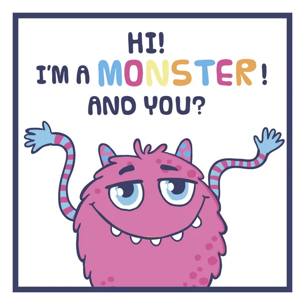 Schattig monster illustratie. — Stockvector