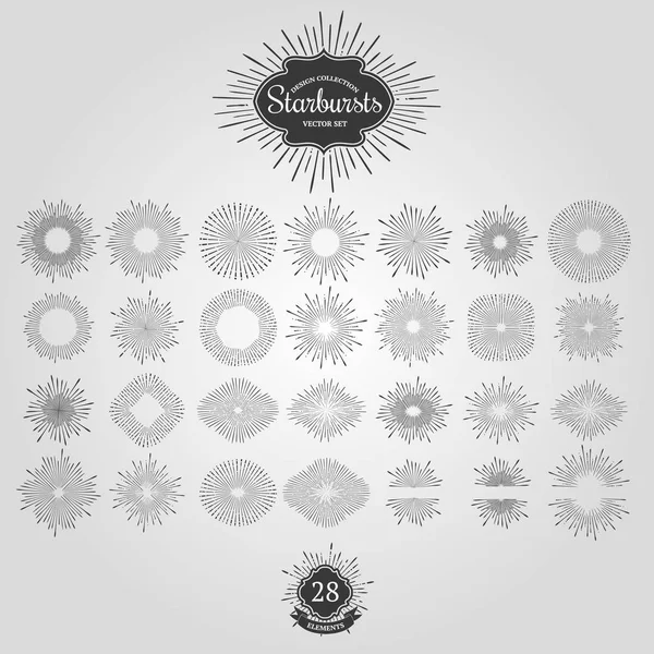 Set of vector starbursts for vintage logos. — Stock Vector