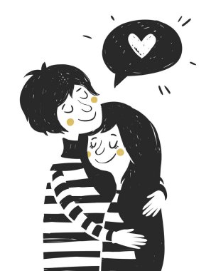 Birbirine aşık çiftler. vektör illüstrasyonu.