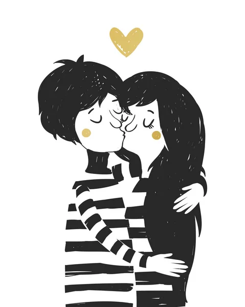 Couple in love. Vector illustration. — Stock Vector