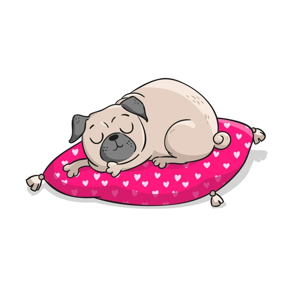 Lindo pug. Vector dibujado a mano ilustración de dibujos animados . — Archivo Imágenes Vectoriales