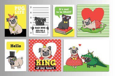 Yazdırılabilir ile şirin pugs ayarla.