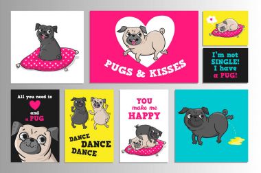 Yazdırılabilir ile şirin pugs ayarla.