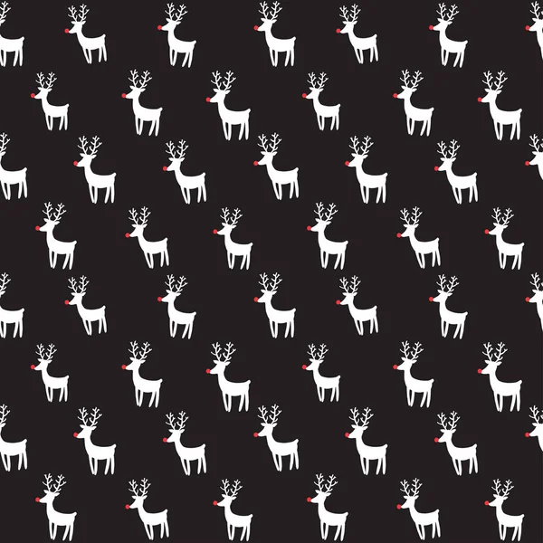 Seamless vector pattern with rein deers. — Stock Vector
