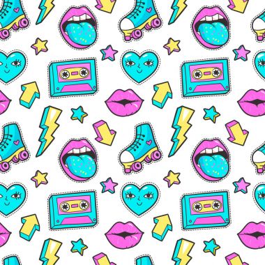 Sorunsuz imkanı desen çizgi 80s 90s çizgi stili.