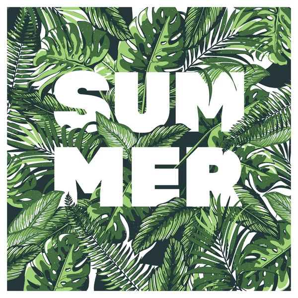 Tropik palmiye yaprakları arka plan.