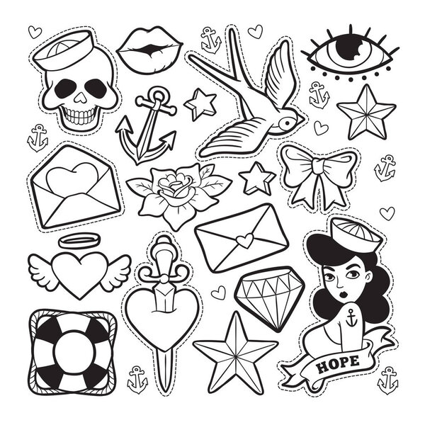 Значки старой школы моды
.