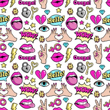 Moda yamalar ile Seamless Modeli.