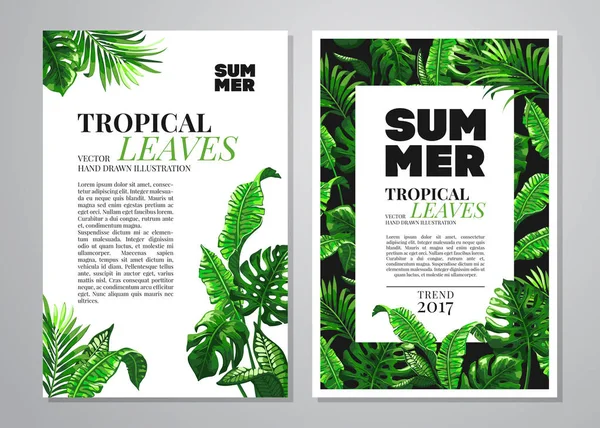 Тропические пальмовые листья. — стоковый вектор