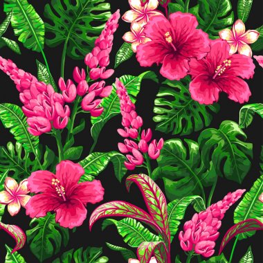 Palmiye yapraklı, tropik, pürüzsüz desen.