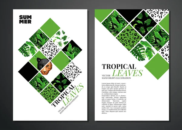 Tropical palma folhas fundo. —  Vetores de Stock