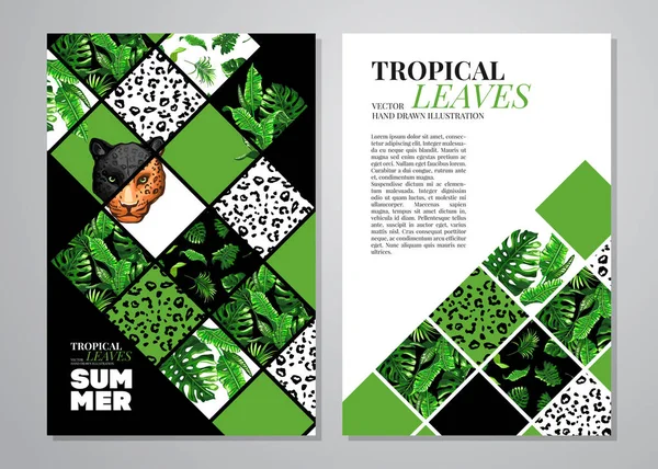 Tropical palma folhas fundo. —  Vetores de Stock