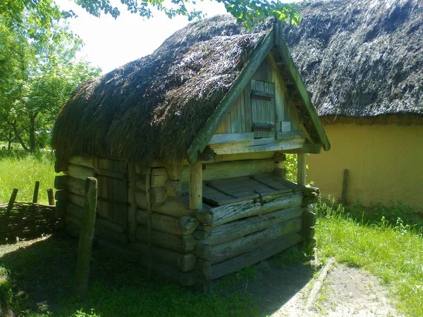 Área Montanhosa Parque Museu Aldeia Ucraniana Século Xvii Com Casas — Fotografia de Stock