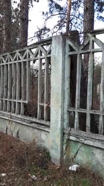 Старый Сломанный Забор Лесу — стоковое видео