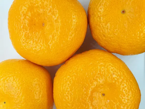 Close Van Fruit Verse Rijpe Rauwe Sappige Mandarijnen Geïsoleerd Een — Stockfoto