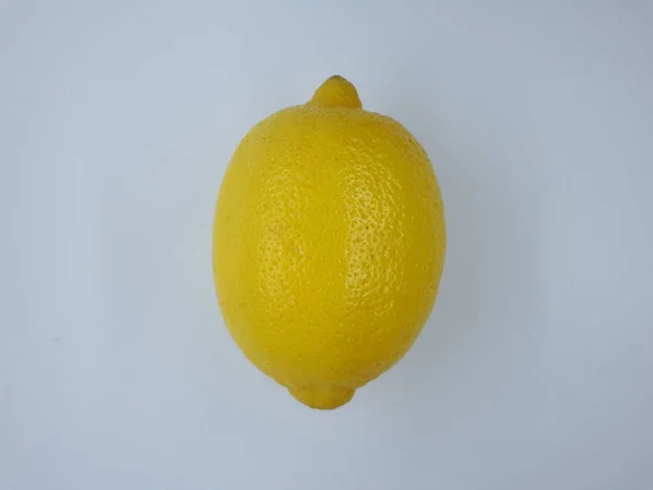 Nahaufnahme Von Früchten Frisch Reif Roh Saure Saftige Zitrone Isoliert — Stockfoto