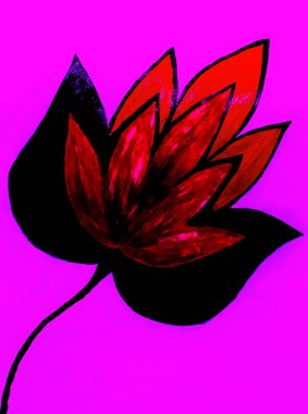  Yaprak şeklinde soyut bir model. El işi suluboya boya. İzler, duvar kağıtları, kapaklar, ambalaj kağıtları için tasarım