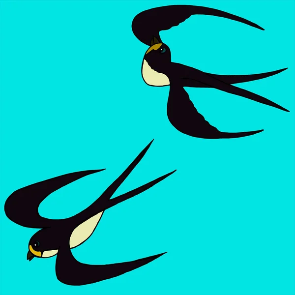 Vector Illustration Abstract Spring Birds Flight Design Banners Wallpapers Clothes — ストック写真