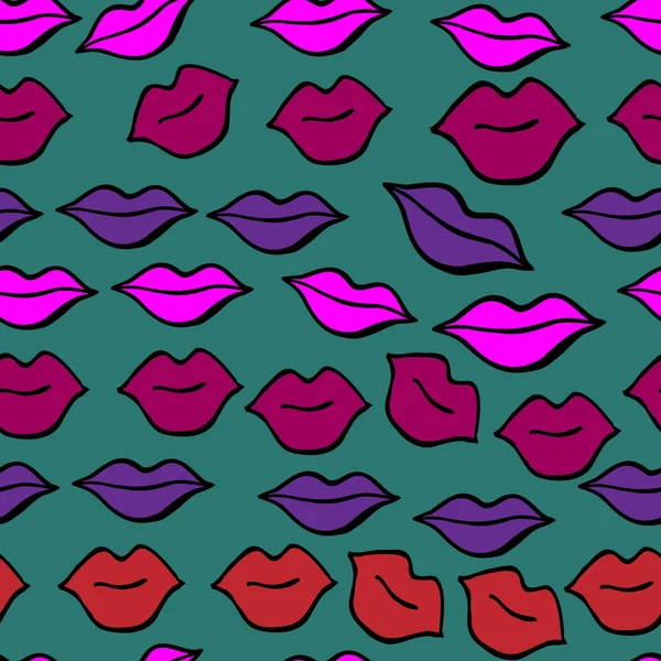閉鎖抽象的な女性の唇 グリーティングカードのためのデザイン 包装紙 服のプリント — ストック写真