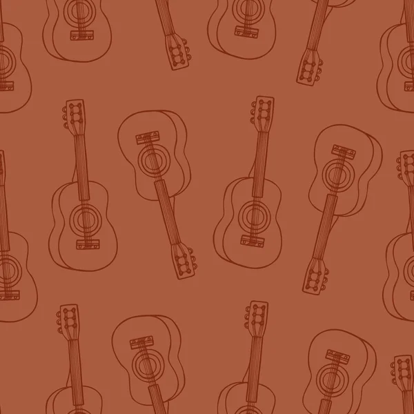 Seamless bright pattern in the form of a musical instrument a guitar.Design of covers, wallpaper, print of clothes.