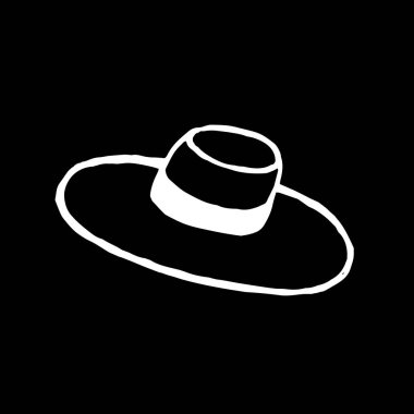 Close-up of headgear / hat on isolated black background. Cover design, clothing print.