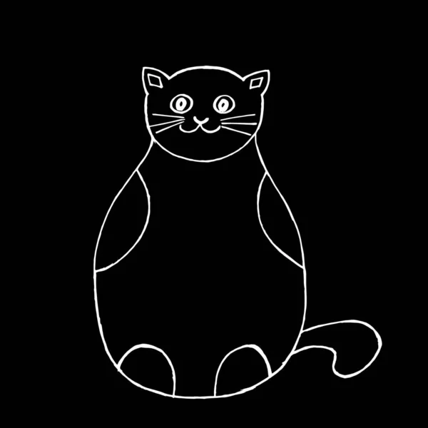 Detailní Záběr Abstraktní Kočky Černém Pozadí Obal Design Tetování Miminka — Stock fotografie